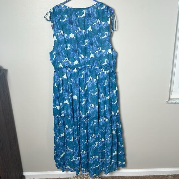 NEW Sundance periwinkle floral Maren Meadow sleeveless tiered dress - Picture 11 of 15